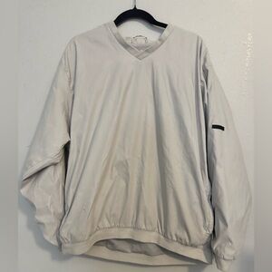 Izod Men's Vintage Beige Golf V-Neck Windbreaker Large